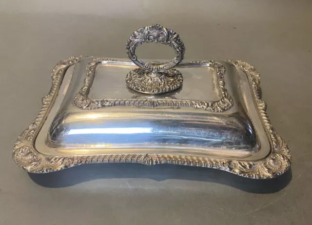 Ornate Antique Victorian Silver Plate Covered Serving Dish