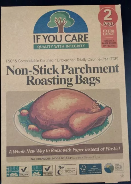 If You Care FSC Certified Unbleached Non-Stick Parchment Roasting Bags XL 2 Pack
