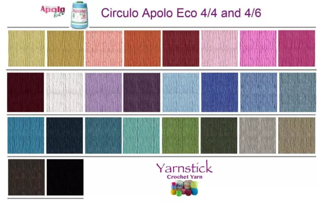 Circulo Apolo Eco 4/6 Crochet Cotton Extra Thick Yarn Mat Making 400g 452m