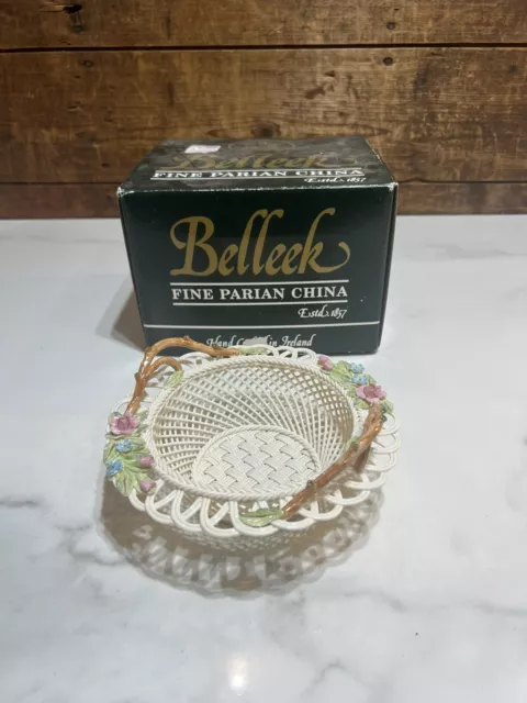 Belleek FINE PARIAN CHINA Summer Garden Basket Limited Edition 2002