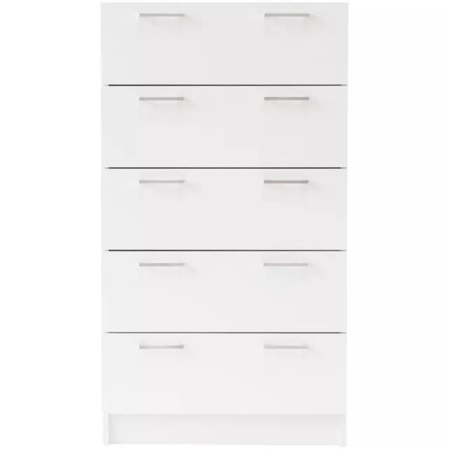 Tallboy Dresser 5 Chest of Drawers Bedside Table Cabinet Bedroom Storage White