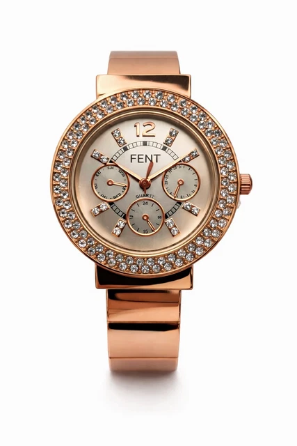 Montre Bijou Femme Rétro - Couleur Rhodié Or - Mouvement Quartz - Bracelet Semi-rigide - Occasion
