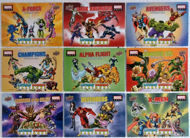 2020 Upper Deck Marvel Ages - Saturday Morning Cartoons Card Set of 9