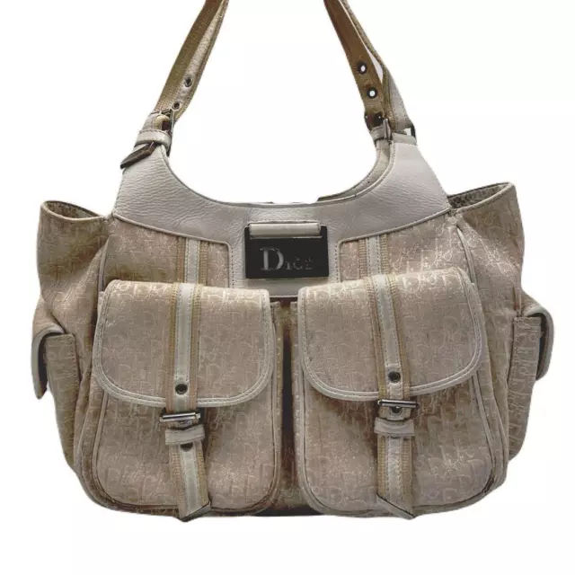 Super rare: Dior Trotter tote bag shoulder bag beige canvas