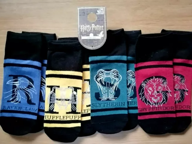 Harry Potter Womens Trainer Socks Shoe Liners Gryffindor, Slytherin, Hufflepuff