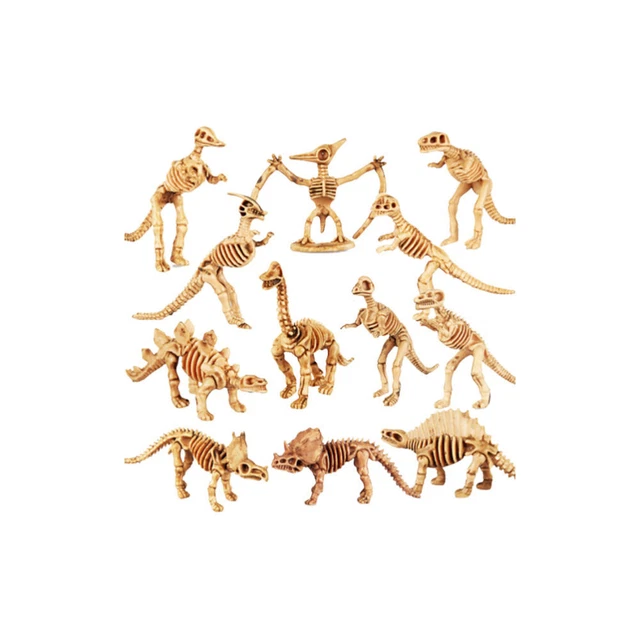 12 pz mini scheletro dinosauro modello giocattolo simulazione scavo archeologico