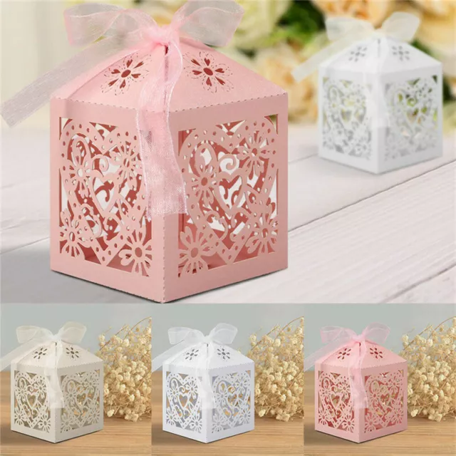 Luxury Boxes Sweets Cake Favor 25 Pc Candy Gift Party Wedding Favour Laser Cut