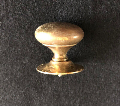 Vintage Solid Brass Mushroom Knob With Back Plate Handle Pull 3cm