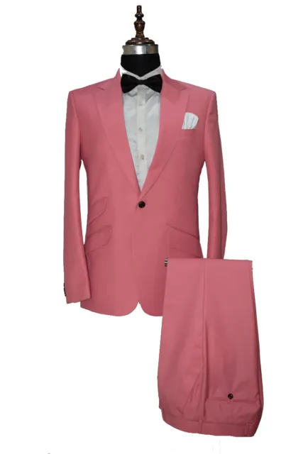 Men Black Suit Designer Grooms Wedding Dinner Party Suits (Coat+Pants)