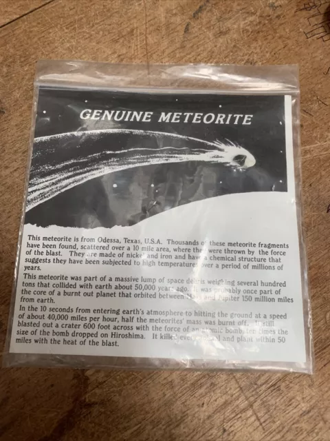 genuine Meteorite Sample From ODESSA TEXAS USA