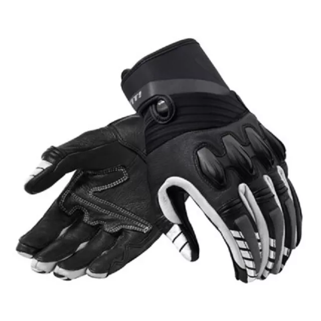 Gants en Cuir Moto Revit Energy Noir Blanc Cuir Gants Printemps-été