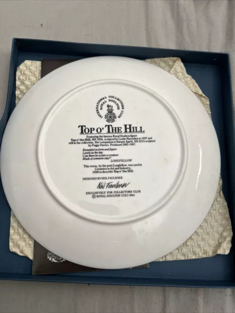 Royal Doulton TOP O' THE HILL Red Dress Collector Plate Signed With Box 2