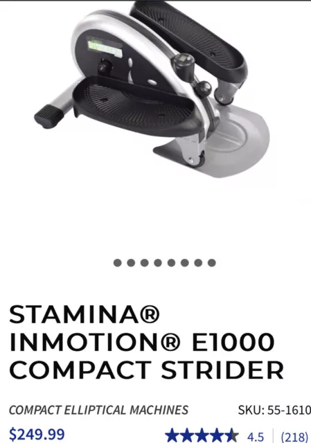 Stamina In Motion E1000 Compact Legs Cardio Workout Strider Elliptical Machine