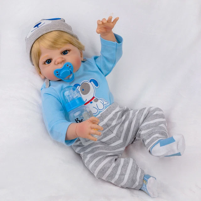 22" Waterproof Reborn Baby Boy Doll Full Body Vinyl Silicone Newborn Child Gift