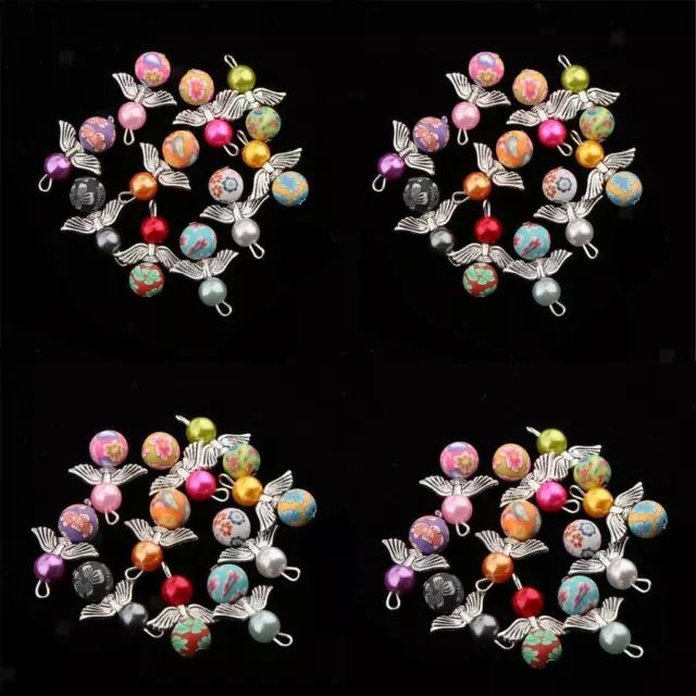 40 Stück gemischte Engelsflügel Charms Perlen Anhänger DIY Schmuckzubehör