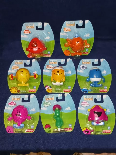 2009 Mattel Fisher Price Mr. Men Little Miss 2 1/2" Figure Lot of 8
