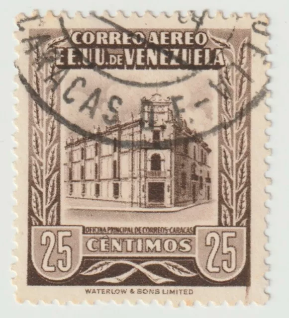 1953 Venezuela - Airmail - Caracas Post Office "EE. UU. " - 25 C Stamp