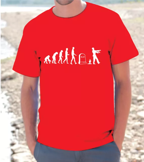 T-Shirt Maglietta  S - M - L - Xl  "Evolution Zombie " Uomo Donna Unisex