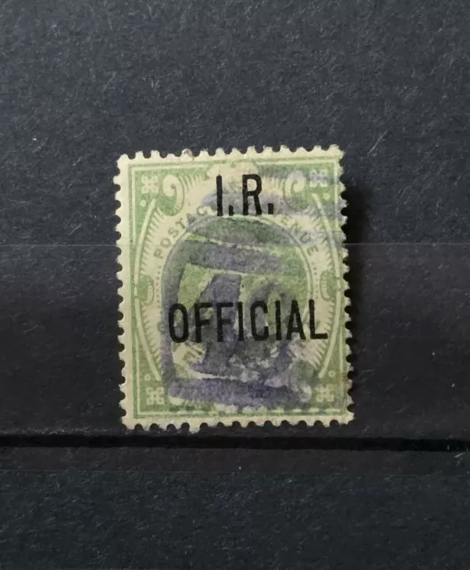 Gb Queen Victoria Sg O15 1S Green I.r Official Used