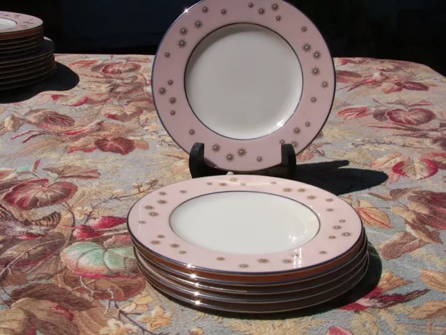 Lenox Mcm Pink Jewel A-557 Set Of (6) 6 1/4" Bread Plates Mint Condition