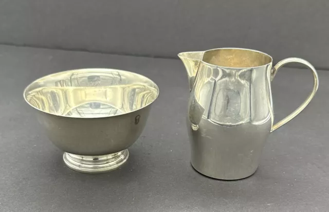 Vintage International Sterling Silver Creamer & Sugar Bowl Set C120 212 g.￼