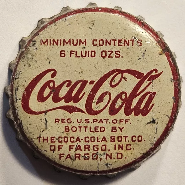 Coca-Cola Cork Lined Soda Bottle Cap; Fargo, N.D. - Used