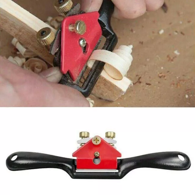 9 Inch Wood Hand Planer Adjustable Woodworking Tool Plane Screw Spoke Shaver UK