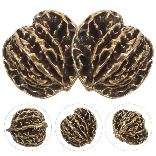 2 pz noci in ottone esercizio pallamano cinese ornamenti
