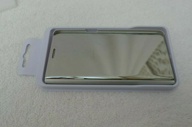 Clear View Standing Cover Flip Mirror, Galaxy S6 Edge Plus & Stylus, Silver NEW 2