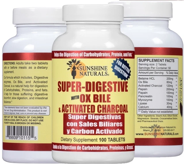 SALES BILIARES DIGESTIVE Enzymes Ox Bile Pancreatin Enzimas Digestivas