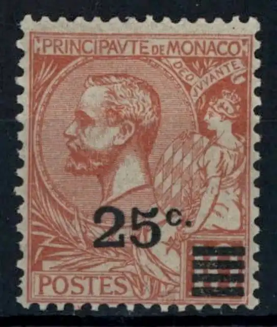 Monaco 1922 SG#52, 25c On 10c Rose-Red MNH #F5516