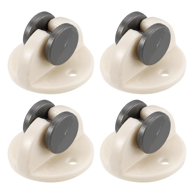 Mini Caster Wheels, Plastic Paste Pulley for Trash Can, Container (4Pcs, White)