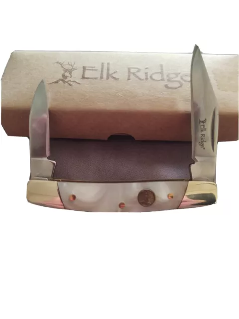 Elk Ridge MOP 2 blade folding Pocket Knife 211wp
