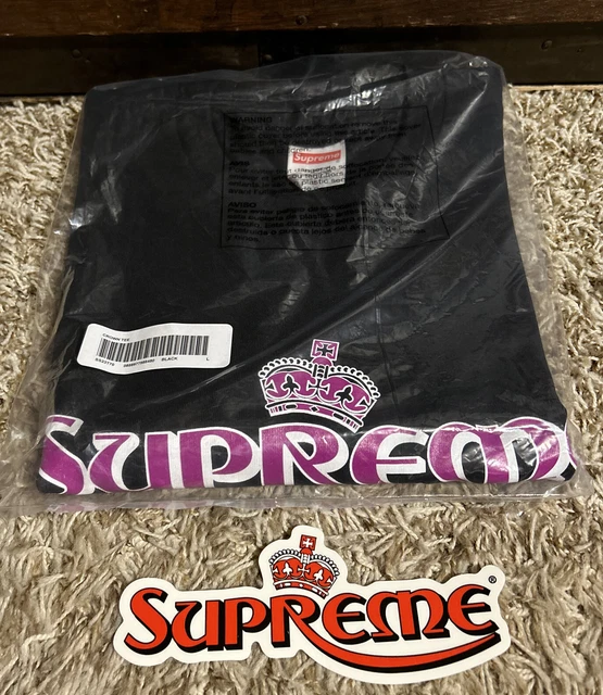 🔥SUPREME CROWN TEE| BLACK| LARGE| SS23| Supreme Summer Tee Drop 