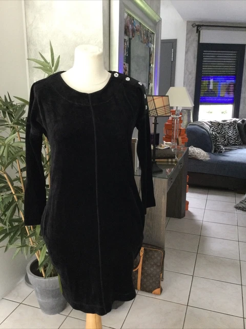 Robe Sonia Rykiel En Velours Ras Noir - Taille 40fr - Occasion Très Bon état