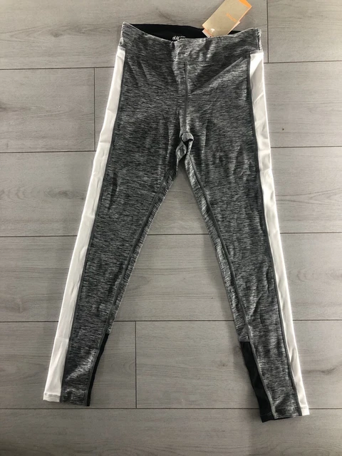 H&M Active Sports Leggings Grey Active Gym Running Children’s Girls New Tags