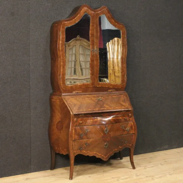 Trumeau Genovese Wood Furniture Double Body Dresser Antique Style Secretary Desk
