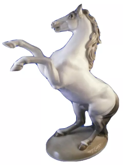 Grande Nymphenburg Porcelana Caballo Figura Figurita Porzellan Pferd Stallion