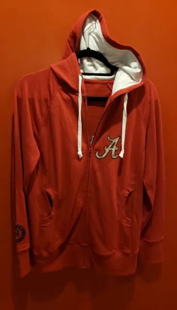 New University Of Alabama Ladies Fleece Lined Zippered Hoodie Crimson Medium
