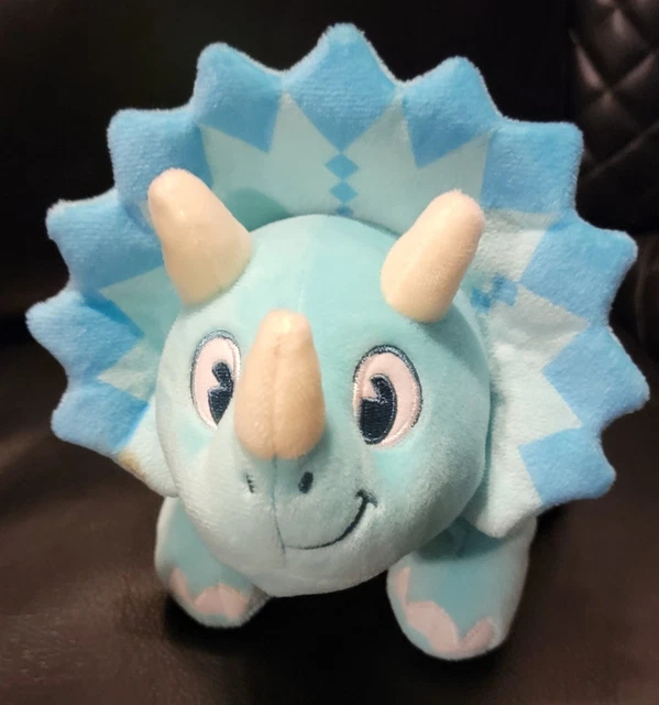 Disney World Animal Kingdom Dinoland Triceratops Blue Plush Stuffed Animal 10”