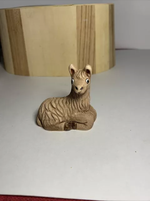 Vtg Coad Hand Made Pottery Llama Figurine Coad Peru