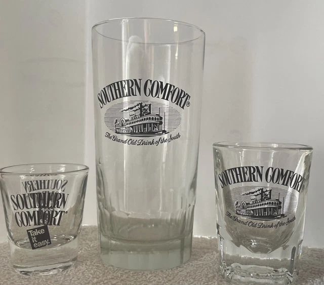 Southern Comfort "The Grand Old Drink From The South" Shot Glasses (Lot Of 3)