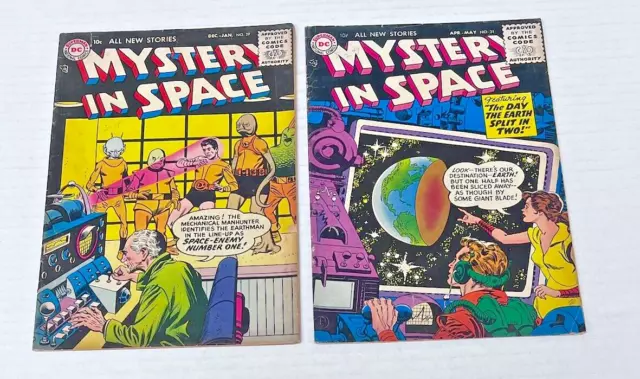 DC Comics MYSTERY IN SPACE #29 & #31 LOT 1956 EARLY SILVER AGE 10 CENT COVER