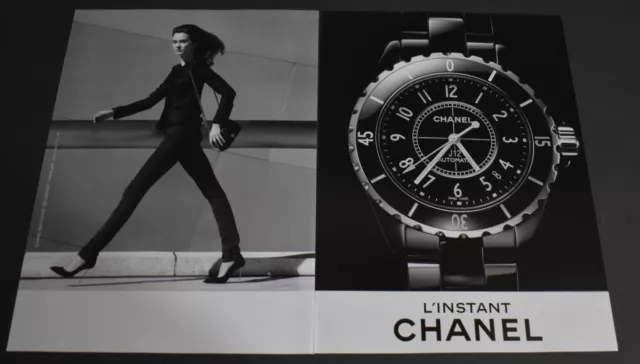 2014 Print Ad Sexy Heels Long Legs Fashion Lady Brunette Chanel Watch Art