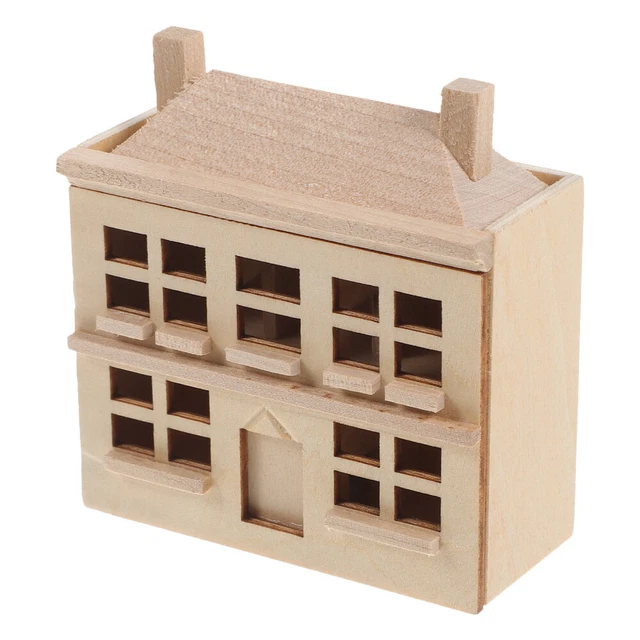 Muebles de casa de muñecas madera casa de muñecas fingir estatua de casa en miniatura