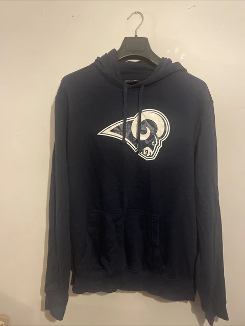 Felpa con cappuccio NFL Los Angeles Rams taglia XL blu navy nuova era stampa ram abbigliamento squadra