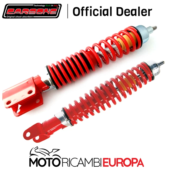 Ammortizzatori Carbone 1 Anteriore 1 Posteriore Regolabile Rosso Vespa Px Pe