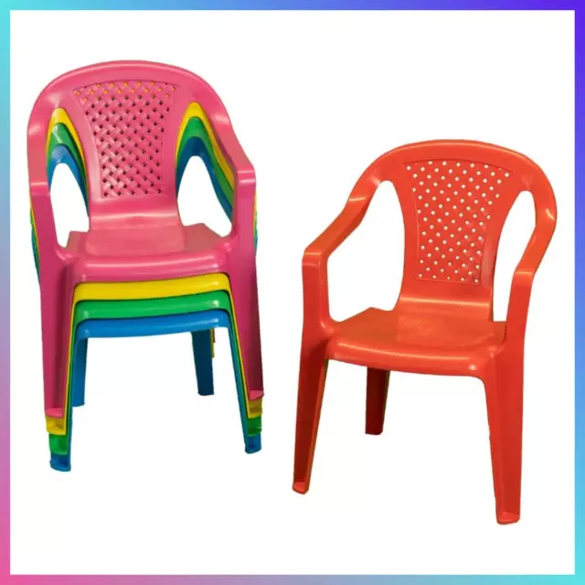 Sedia Bimbo Sedie per Bambini Plastica Colorate Con Braccioli Impilabili Set 4pz