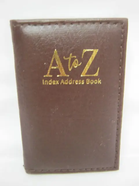 Tallon Padded Mini Address Book A to Z Index Brown 11cm x 7cm