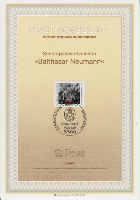 Deutschland Balthasar Neumann ETB Mi 1307, Bonn 15.01.87